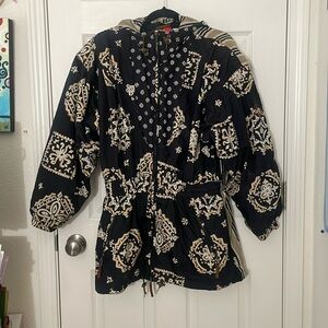 OBERMEYER Vintage Ski Jacket With Packable Hood Size 10 Brown and Black EUC